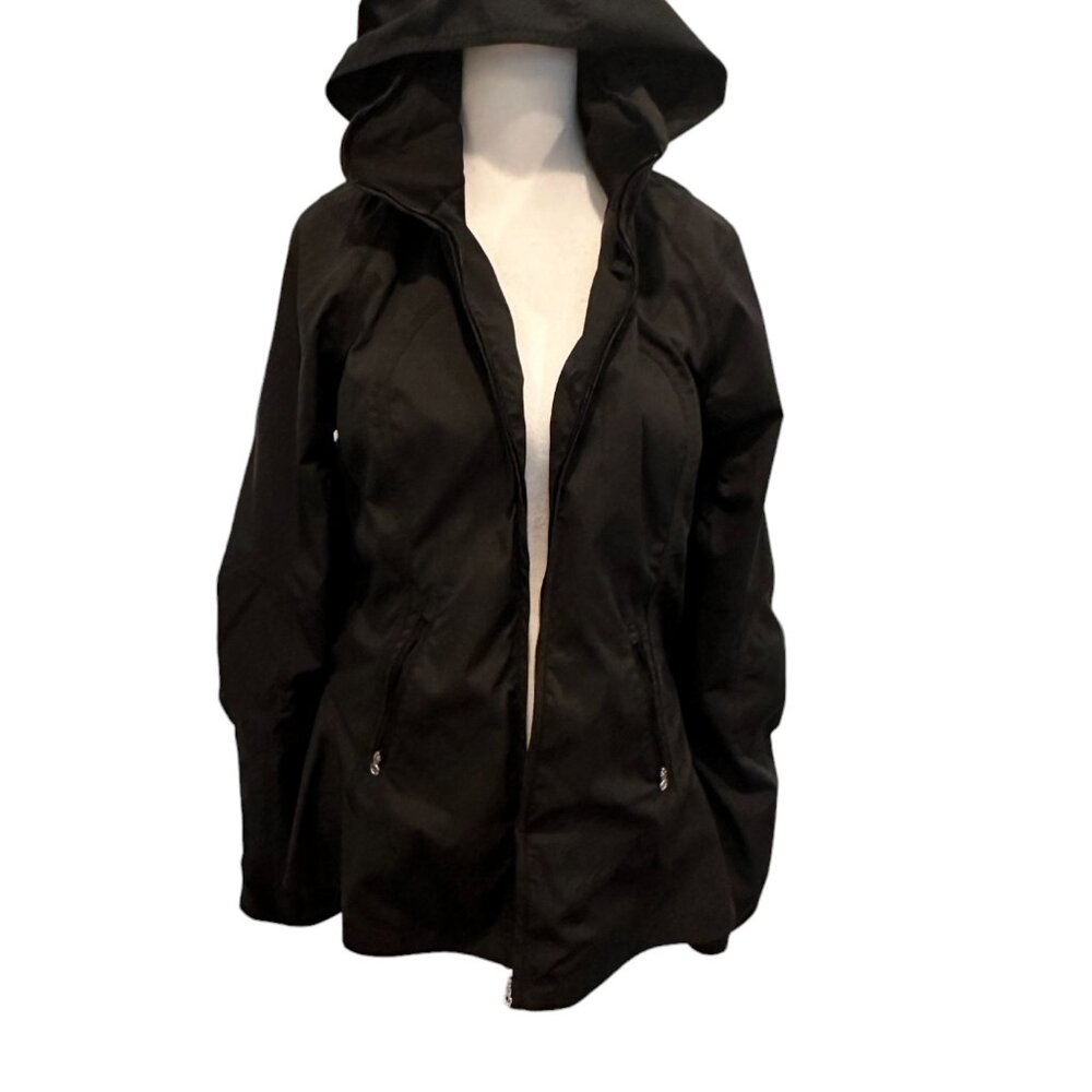 LULULEMON RARE Black Lightweight Waterproof RAINJACKET/PEPLUM VINTAGE SI…
